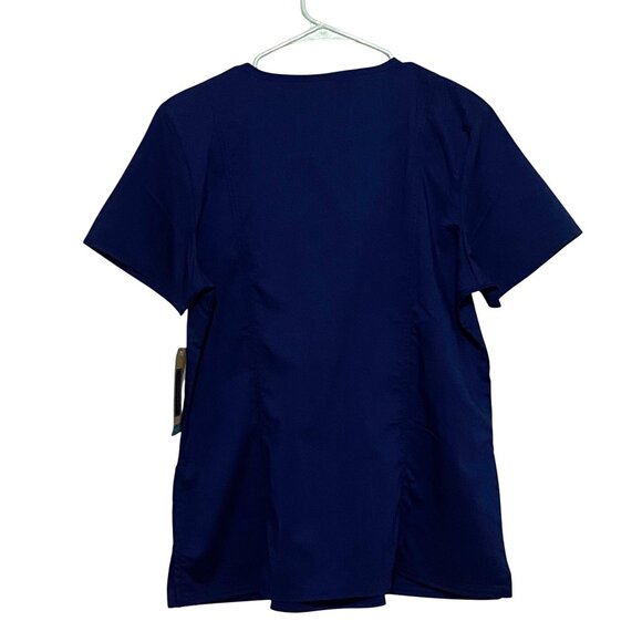 Cherokee Workwear Womens Scrub Top M Navy Blue Medical Dental Vet Tech Uniform - Picture 2 of 7